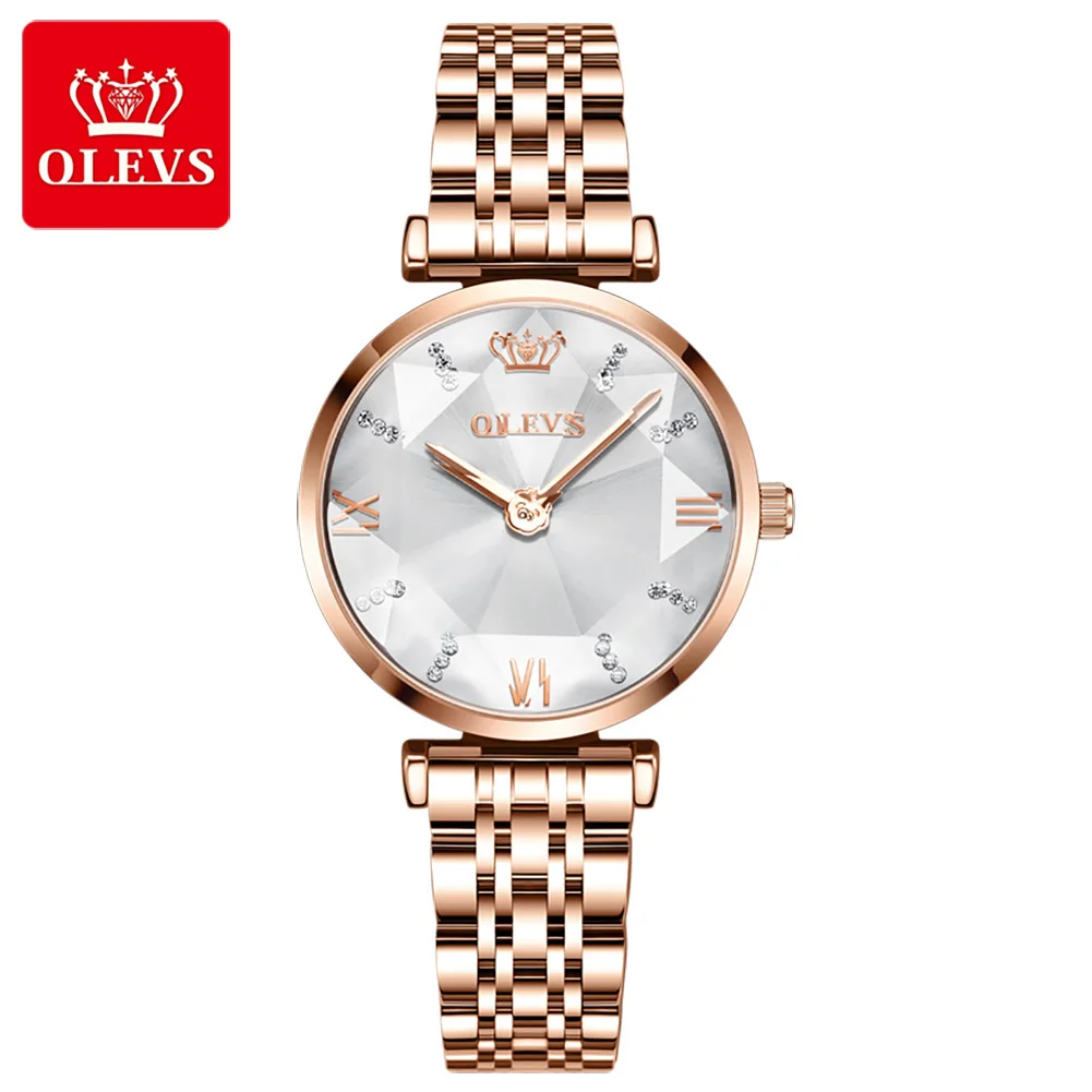 

OLEVS Luxury Quartz Watch for Women Wristwatch Red Green White Face Water Resistant Stainless Steel Strap Japan Movement