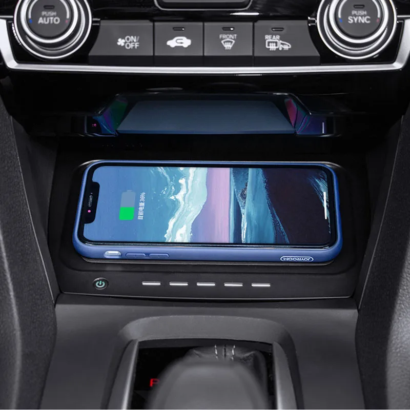 

Плата беспроводного зарядного устройства с центральным управлением для Iphone 10 Вт, быстрая зарядка для Honda Civic 10, 2016, 2017, 2018, 2019, аксессуары