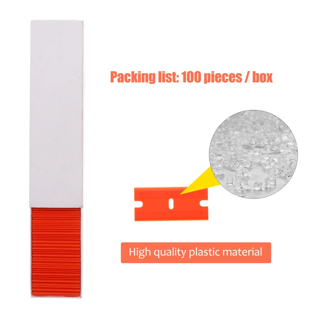 

100pcs Window Spatula Decal Glue Film Remover Blades Scrapers Spatula Blades