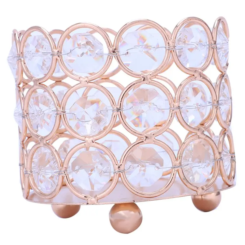 Свадебные держатели для свечей Золотая Хрустальная чаша чайная свеча подставка