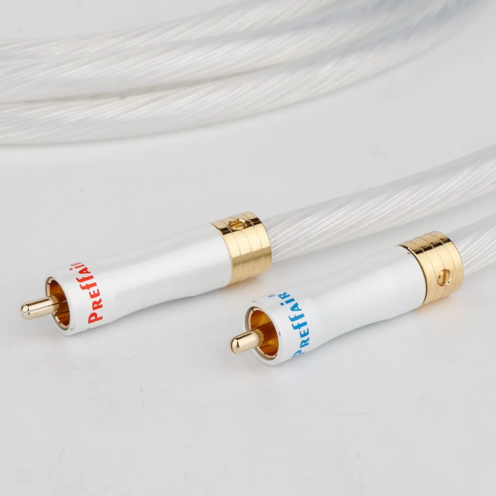 Пара 5N посеребренный кабель OCC RCA аналоговый аудио соединительный с позолоченной