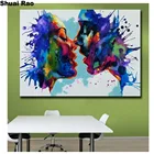 5d diy Алмазная Живопись акварелью, поцелуй, парная картина, мозаика, алмазная вышивка, абстрактное искусство, квадратные круглые стразы, искусство,