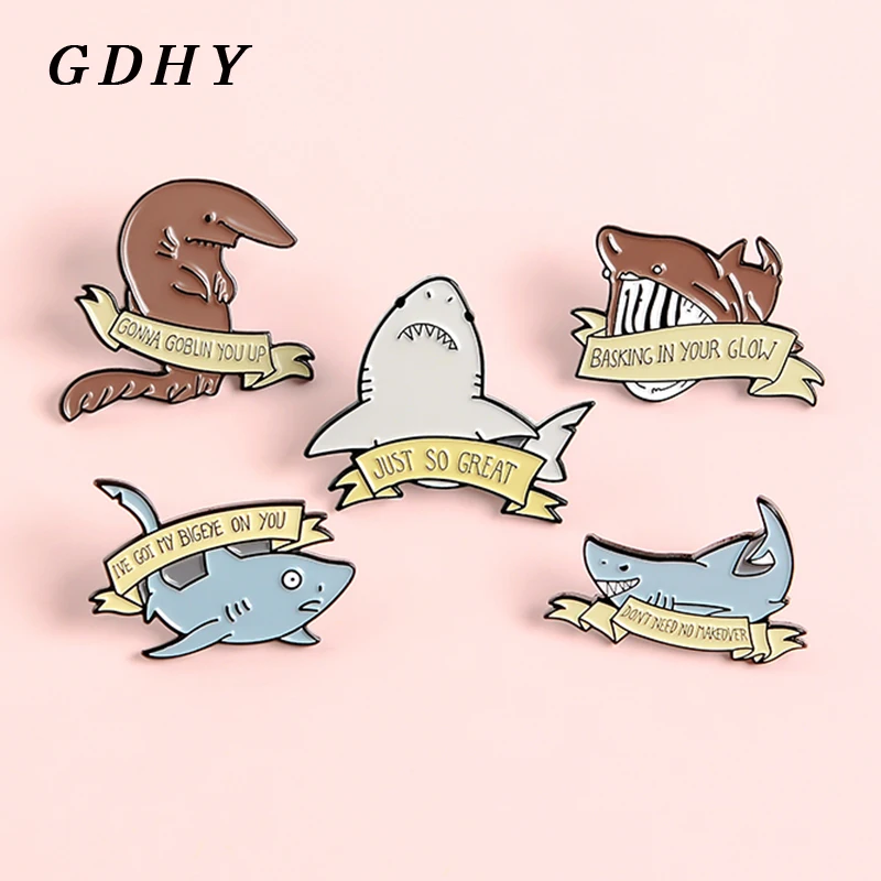 GDHY брошь в виде китовой акулы эмалированные булавки ПРОСТОЙТЕ НЕ ПОТРЕБЫЙ МОЖЕТЬ