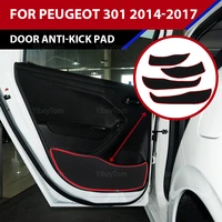 car door anti kick pad sticker protective mat for peugeot 301 2014 2017 accessories decal polyester carpet protection