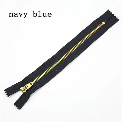navy blue 18 см#4 металлические зубы латунь молния для шитья одежды для украшения джинсов молния аксессуары 10 шт - Цвет: navy blue