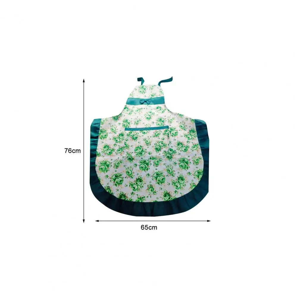 

Kitchen Apron Bowknot Floral Pocket Workwear Adjustable Kitchen Apron Oil-Proof Cooking Professional Chef for Women Men