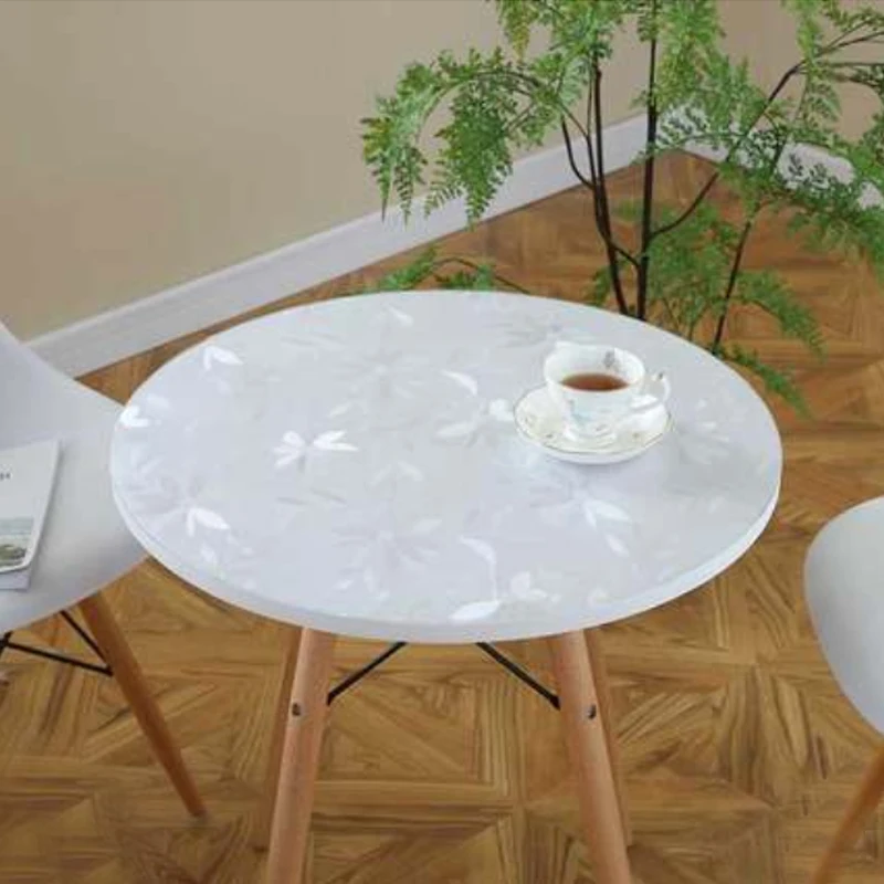 Скатерть круглая из ПВХ непромокаемая защитная скатерть для обеденного стола