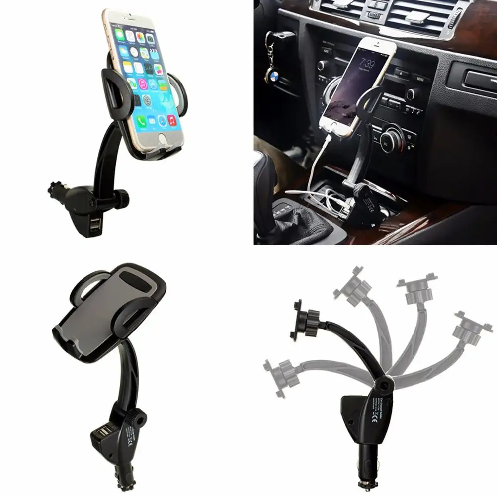 

Universal Dual USB Car Vehicle Cigarette Lighter Mount Holder Stand Charger Suitable for iphon12 huawei P40 xiaomi Samsung Holde