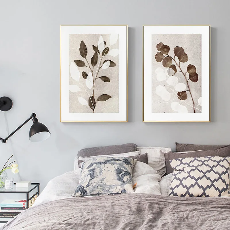 Абстрактная Картина на холсте винтажный лист пейзаж постер скандинавский арт