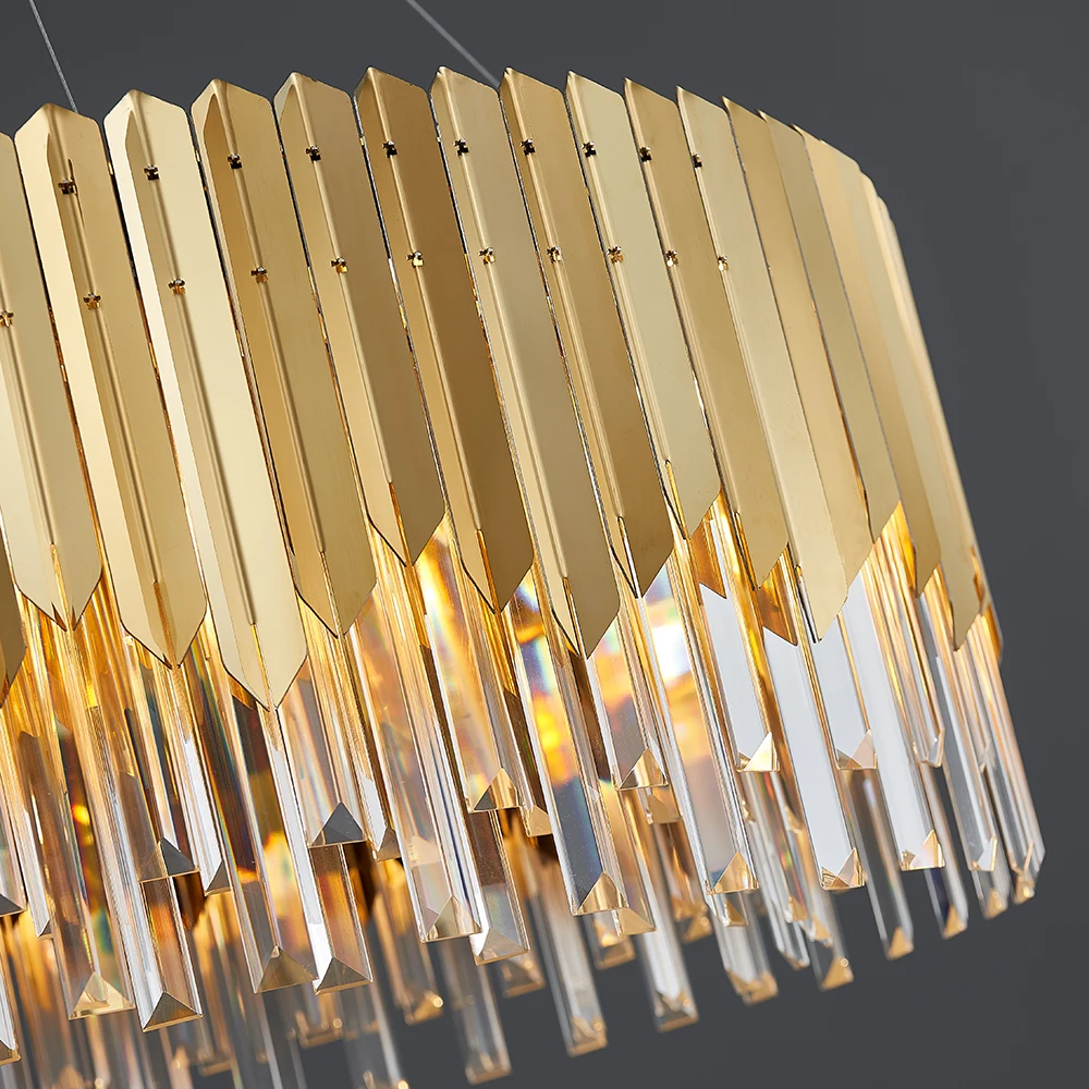 Современный дом декоративная люстра роскошные золотые нержавеющая сталь