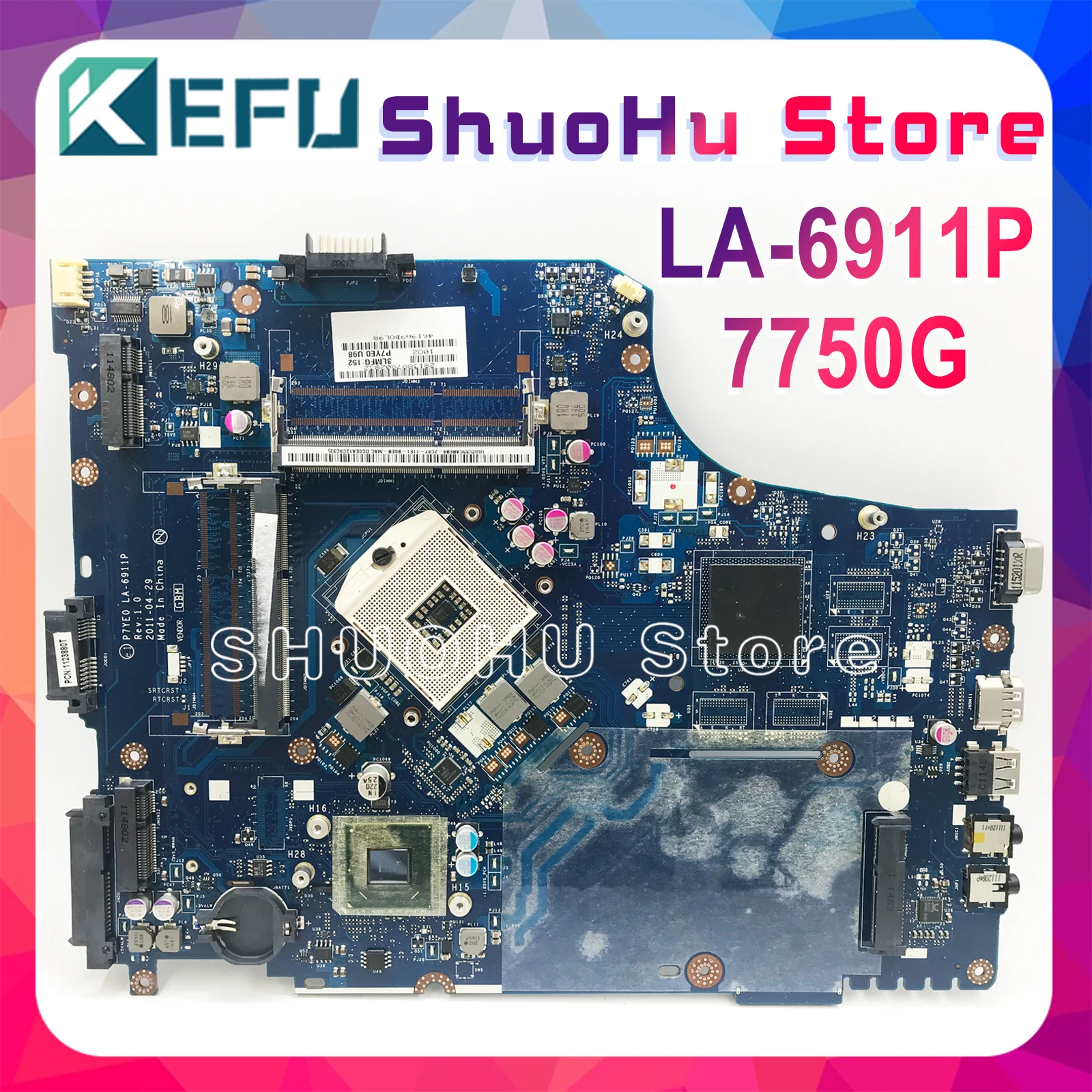 KEFU 7750G motherbaord для ноутбука Acer aspire 7750 материнская плата MBRN802001 P7YE0 LA 6911P 3AMFG HM65