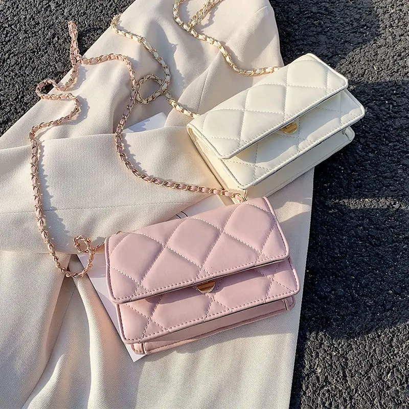 

Shoulder Bag Female Crossbody Bag Designer Handbag Purse Women Bag Chain Backpack Fashion 2021 New PU Leather Diamond Lattice