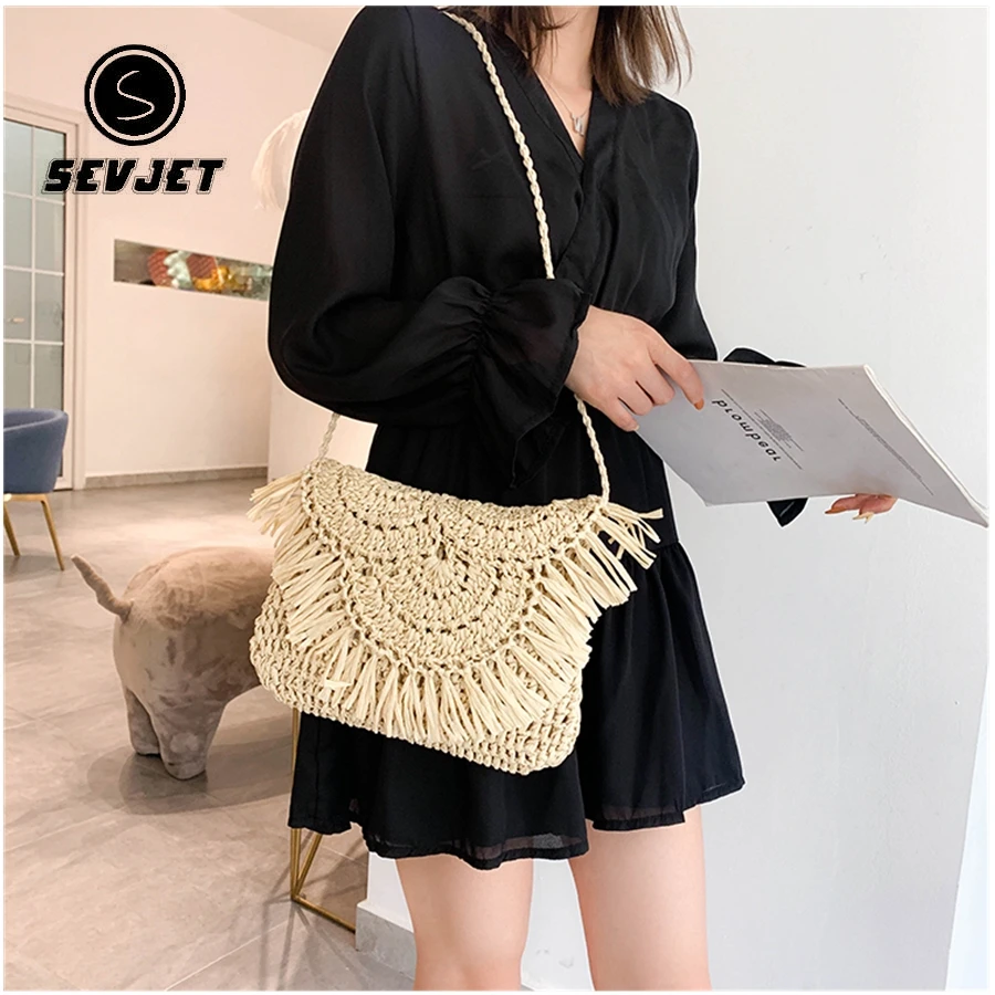 Новинка 2020 летняя сумка для женщин плетеная Женская Повседневная Соломенная