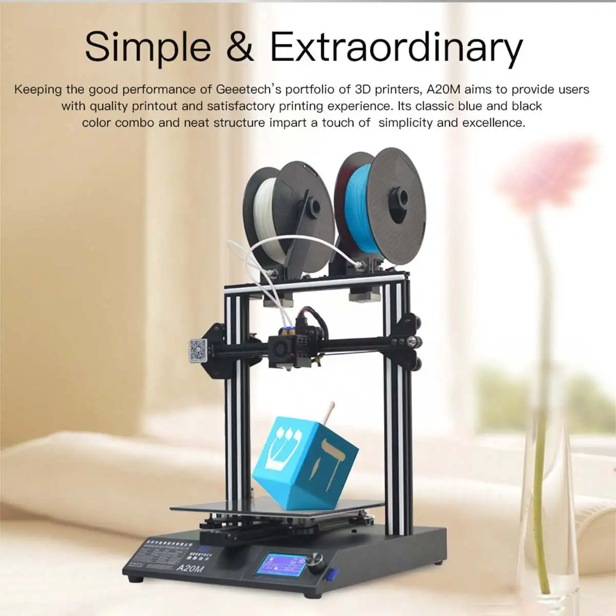 A20M 3d принтер 2в1 смешанный цвет быстромонтируемый с нитью Fetector и Break-researing 360 вентиляция 255x255x255 область печати