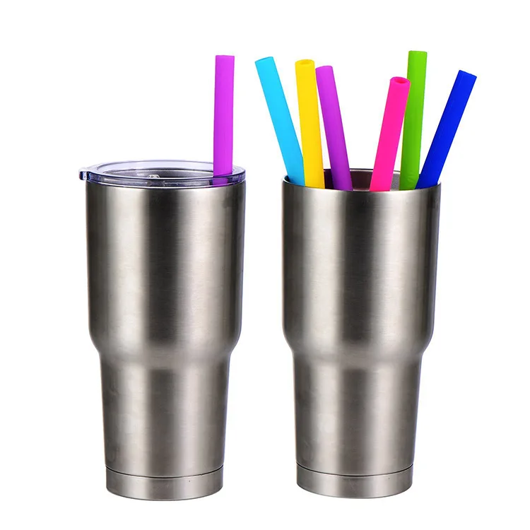 

6 reusable silicone straws food grade silicone flexible curved straight straws juice beverage supplies straws party bar straws
