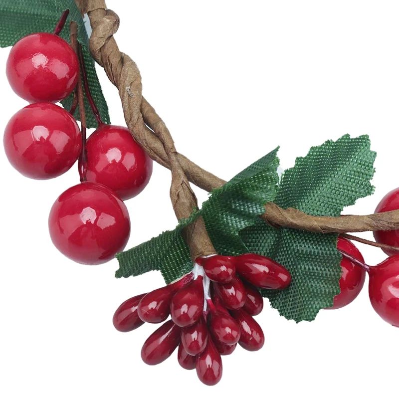 6 шт рождественские кольца для свечей венки ягоды с зелеными листьями столбов