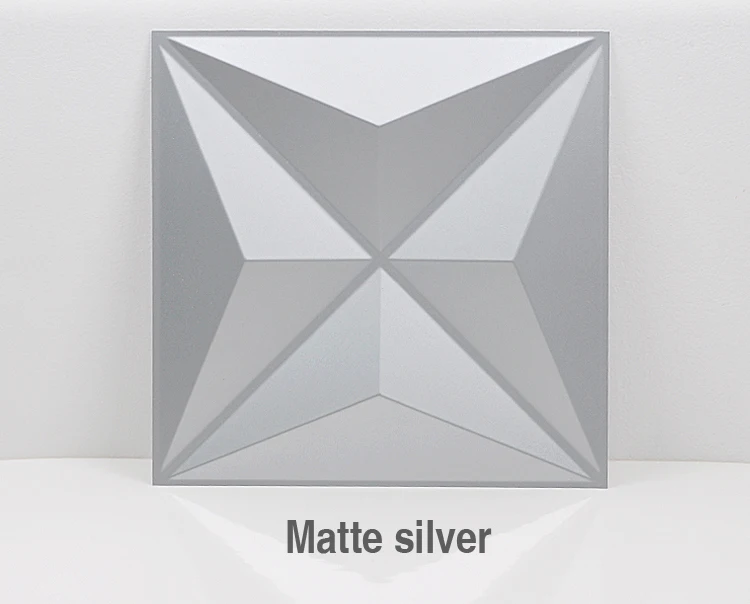 Matte silver 30x30 см 3D Художественная настенная панель, алмазная блестящая Звезда, резьба по дереву, цветок, тисненый 3D перламутровый красочный свадебный Декор, Настенная Наклейка - Цвет: Matte silver