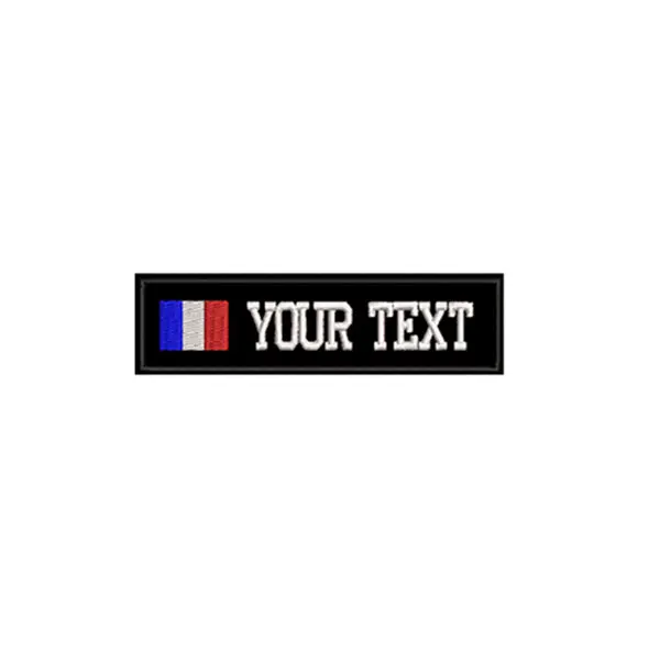 French flag Rectangular 1 line custom Embroidered Name hook onpatch US brazil French UK country flag personalized flag for jacket,bag,coat - Цвет: French flag