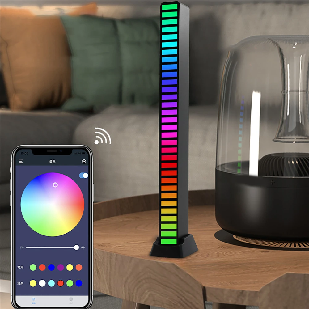 

LED Music Voice Control Pickup Rhythm Atmosphere Lamp Car Backlight Colorful Ambient Light Lantern Christmas Party Night Light