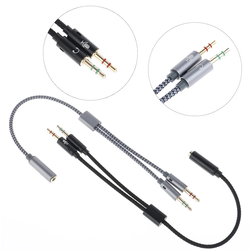 

Headphone Splitter Earphone Adapter 3.5mm Female To 2 Male Jack Mic Y Splitter