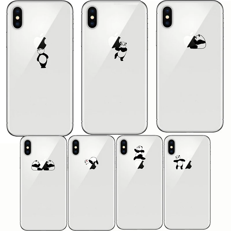 Чехол для телефона с милыми животными пандой мягкий прозрачный силиконовый