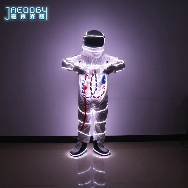 Светодиодный костюм космонавта для ночного клуба сцены освещенная одежда
