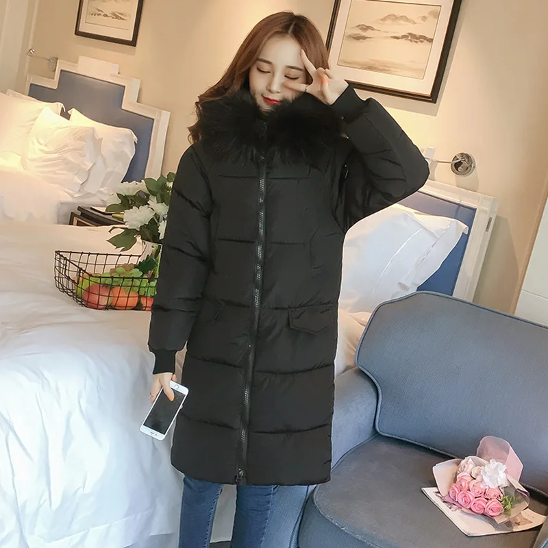 Однотонная Женская Длинная зимняя парка повседневные теплые модные пальто и