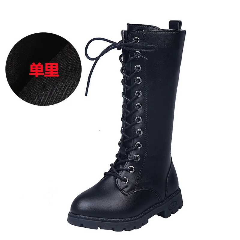 

New High Top Boots Girl's Single Boots Plush High Top Boots Martin Boots Fashion Women's Shoes