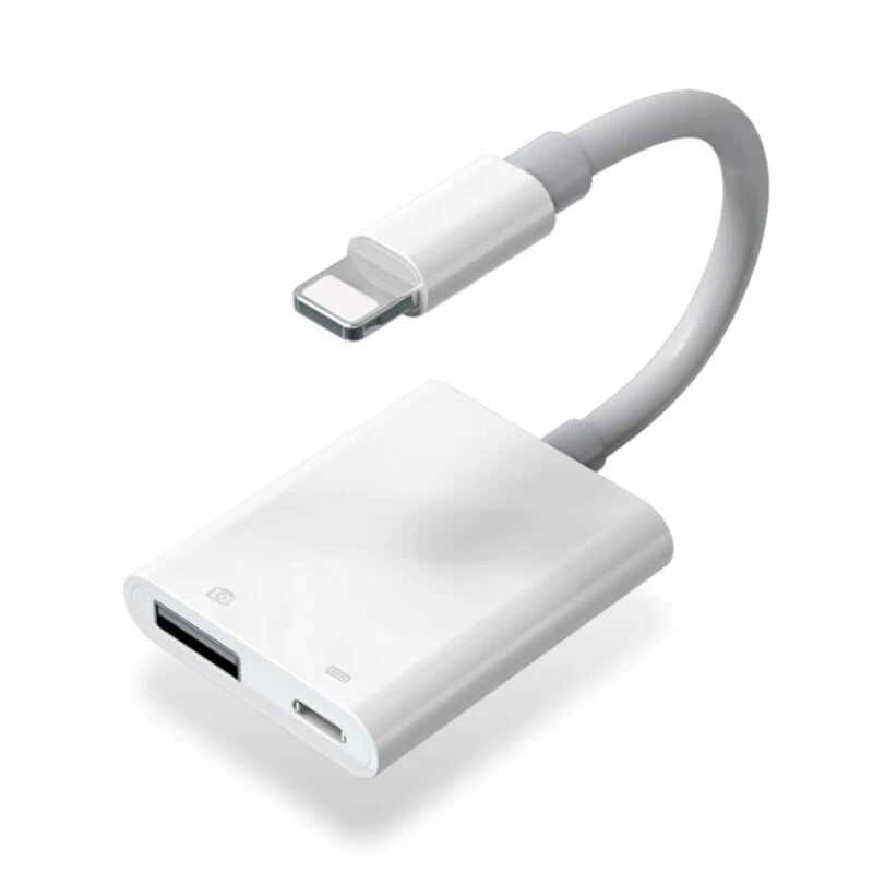 PZOZ, 2 в 1, OTG, для Apple iPhone, USB, устройство для чтения камер, зарядный кабель для IPhone 11 Pro X XS Max 8 7 6, USB, устройство для чтения карт, разветвитель, концентратор - Цвет: 2 in1 OTG