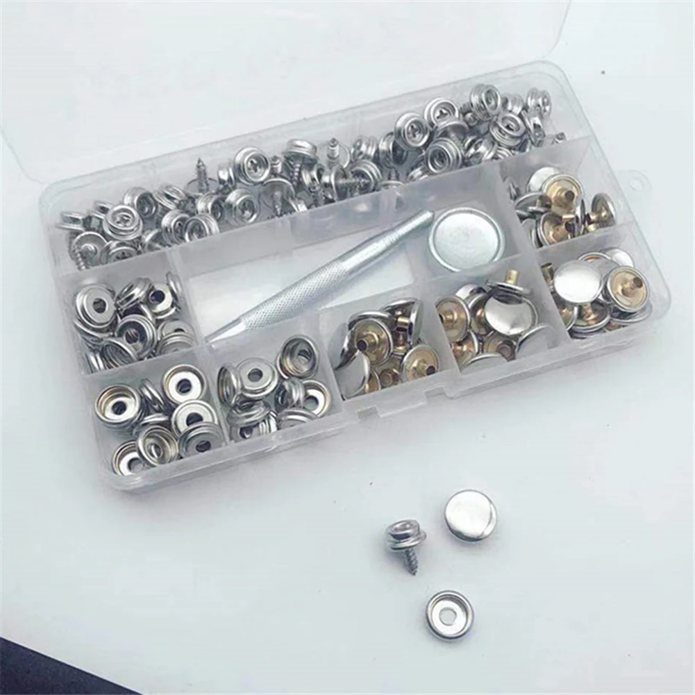 

152PCS Stainless Steel Snap Fastener 1 set Screw Snap Fasteners Stainless