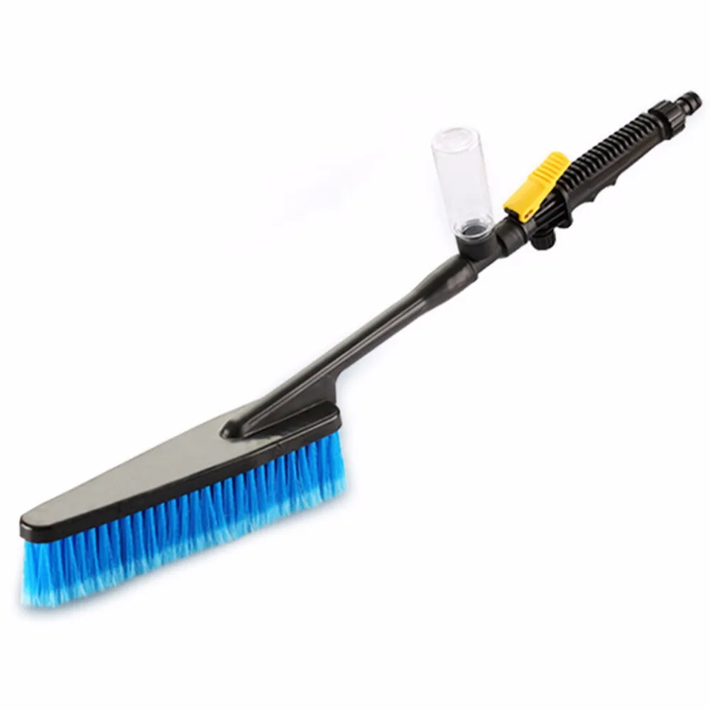 

1pc about 57.8*5cm Blue Car Wash Brush Auto Exterior Retractable Long Handle Water Flow Switch Foam Bottle Car Cleaning Brush