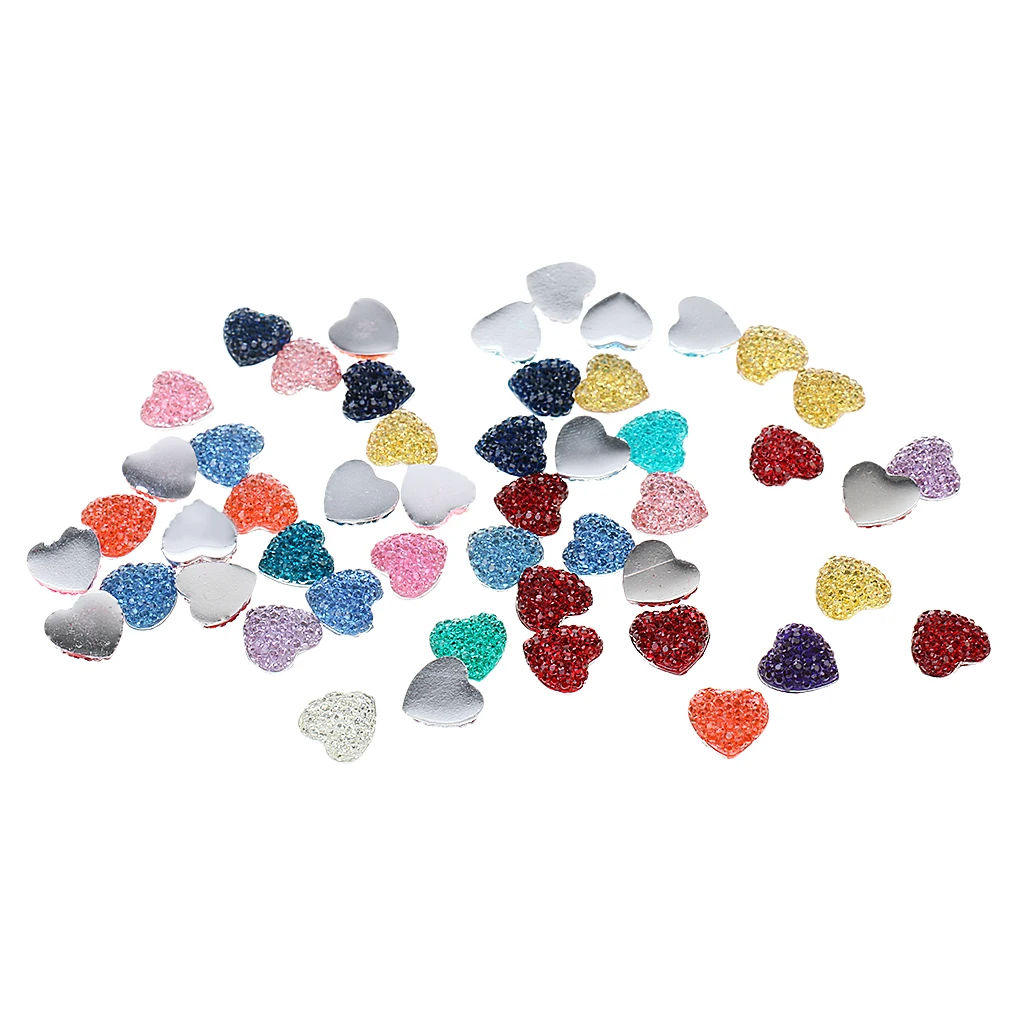 

50 Pcs High Quality Mix Heart Combination Flatback Appliques Buttons DIY Crafts