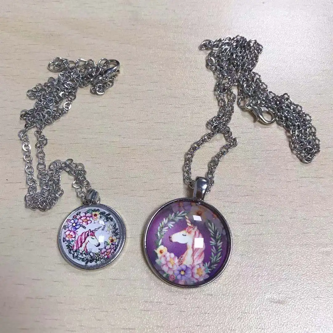 Лидер продаж! Ожерелье из стекла с единорогом длинное колье ручной работы