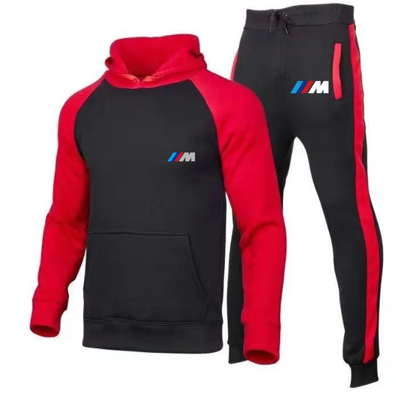 

Модный мужской пуловер BMW, свитер, мужская спортивная одежда из чистого хлопка, толстовка из двух частей и брюки, спортивная рубашка, осень и ...