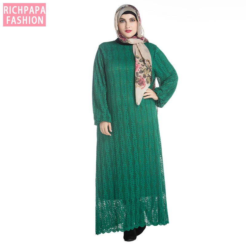 Размера плюс Vestidos Abaya Dubai Бангладеш кружевное турецкое исламское арабское хиджаб