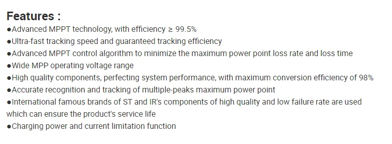 EPEVER MPPT Солнечный контроллер 40A, 12 V/24 V общее отрицательное заземление, макс PV 100 Входная мощность 520 W/12 V, 1040 W/24 V Tracer 4210an