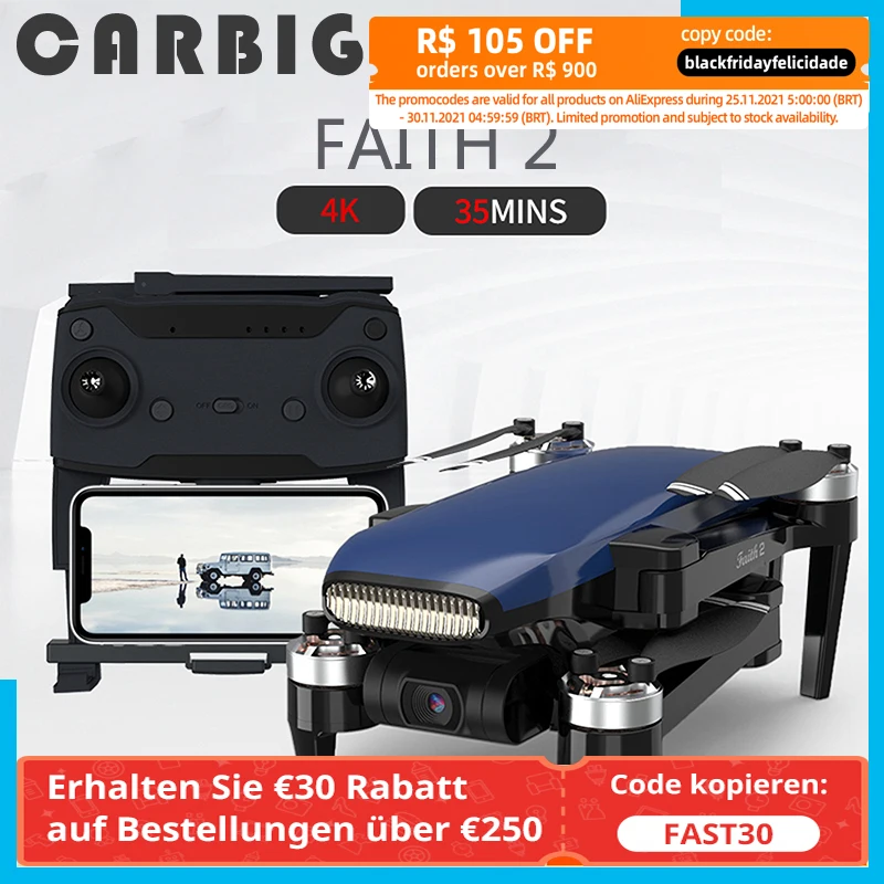 

Квадрокоптер Cfly FAITH 2 5G, Радиоуправляемый с Wi-Fi, 5 км, FPV, GPS, 4 к, 3-осевая стабильная камера