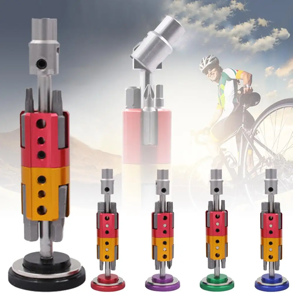 

Aluminum Bike Bicycle Invisible Repair Tool Set Multi Portable Kit Upgraded version Hexagon Screwdriver T25 Wrench Set