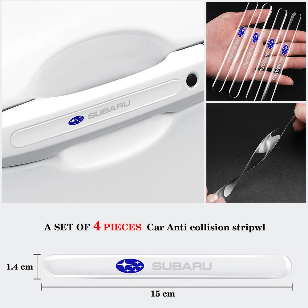 

4pcs Car Sticker Door Side Edge Protection Strip Transparent Anti-collision Stickers for Subaru Impreza Forester Tribeca XV BRZ