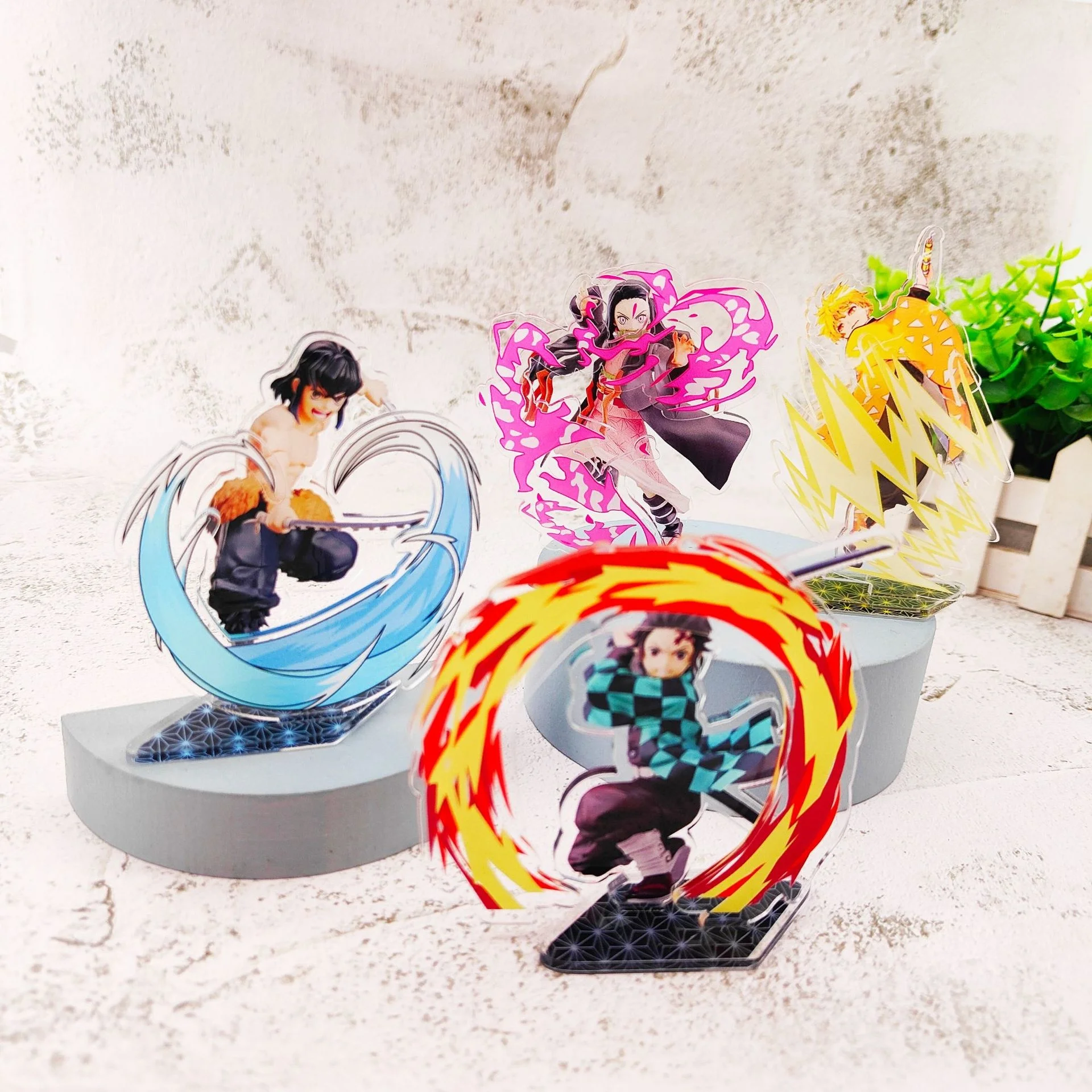 

Demon Slayer Kimetsu no Yaiba Acrylic Doll Model Toy Nezuko Zenitsu Desktop Standing Card Hand-made Anime Decoration Fan Gift