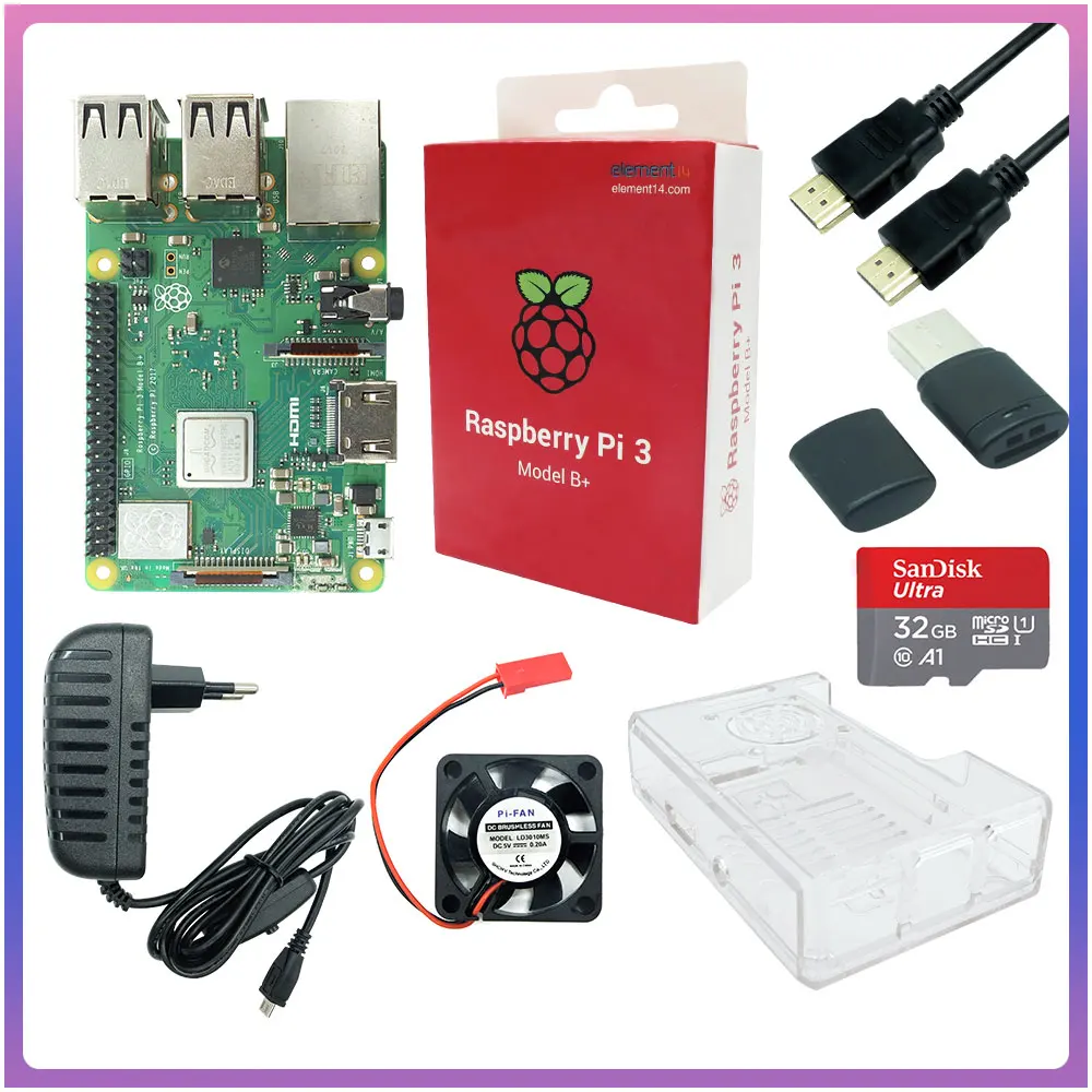 Raspberry Pi 3 Model B Plus kit WiFi & Bluetooth + адаптер питания акриловый чехол лучше чем
