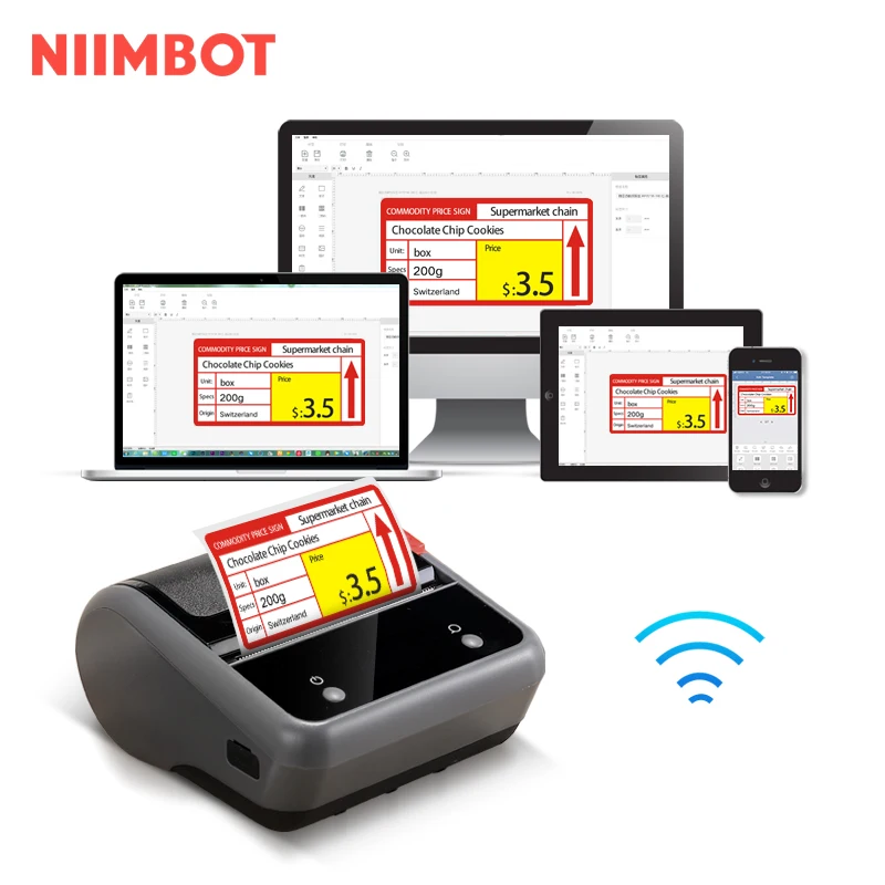 Умный портативный термопринтер для этикеток Niimbot B3s цена на одежду ювелирные
