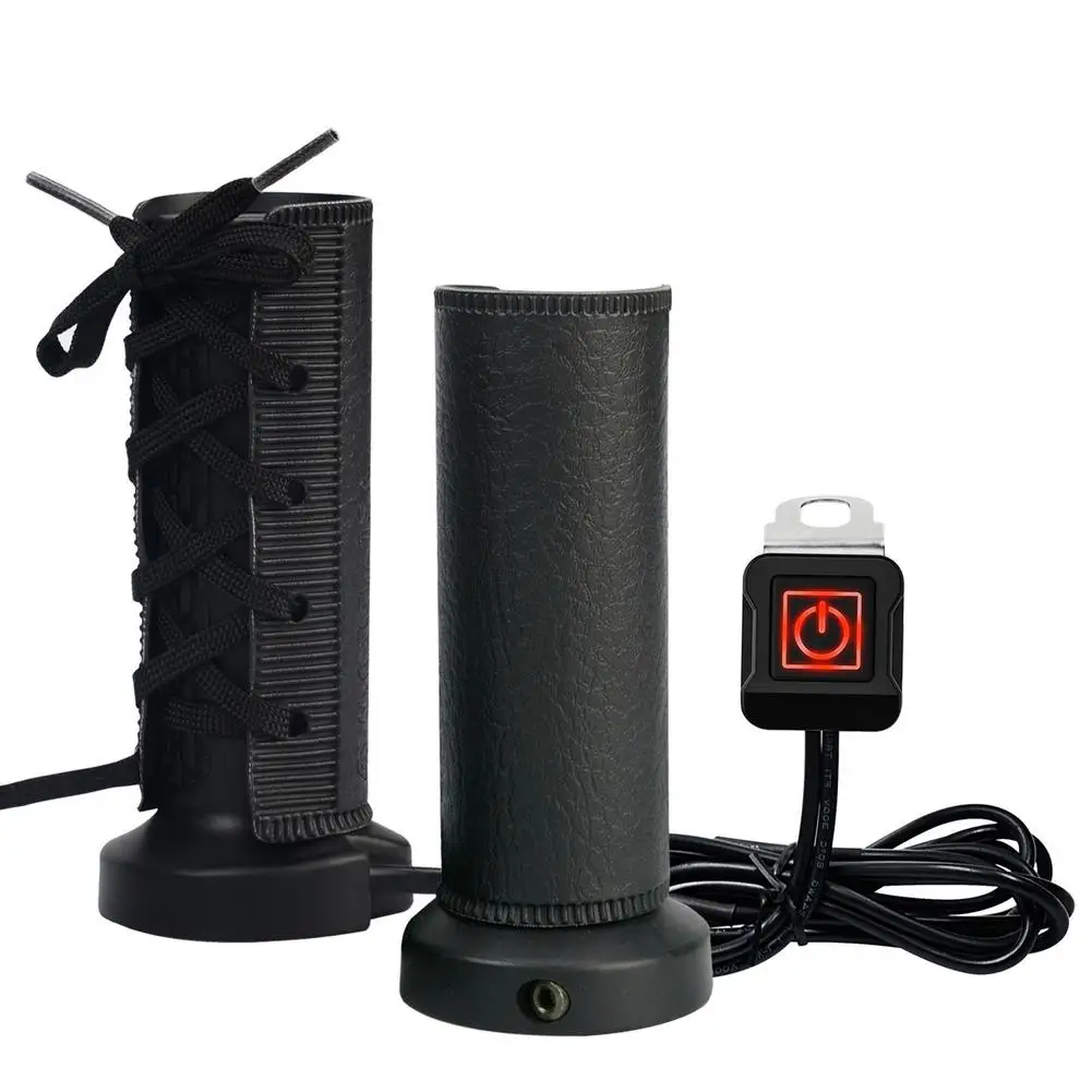 

Heated Motorcycle Hand Grips Throttle Leather Cover Wrap Adjustable Temperature USB Power Supply For Winter Outdoor Riding