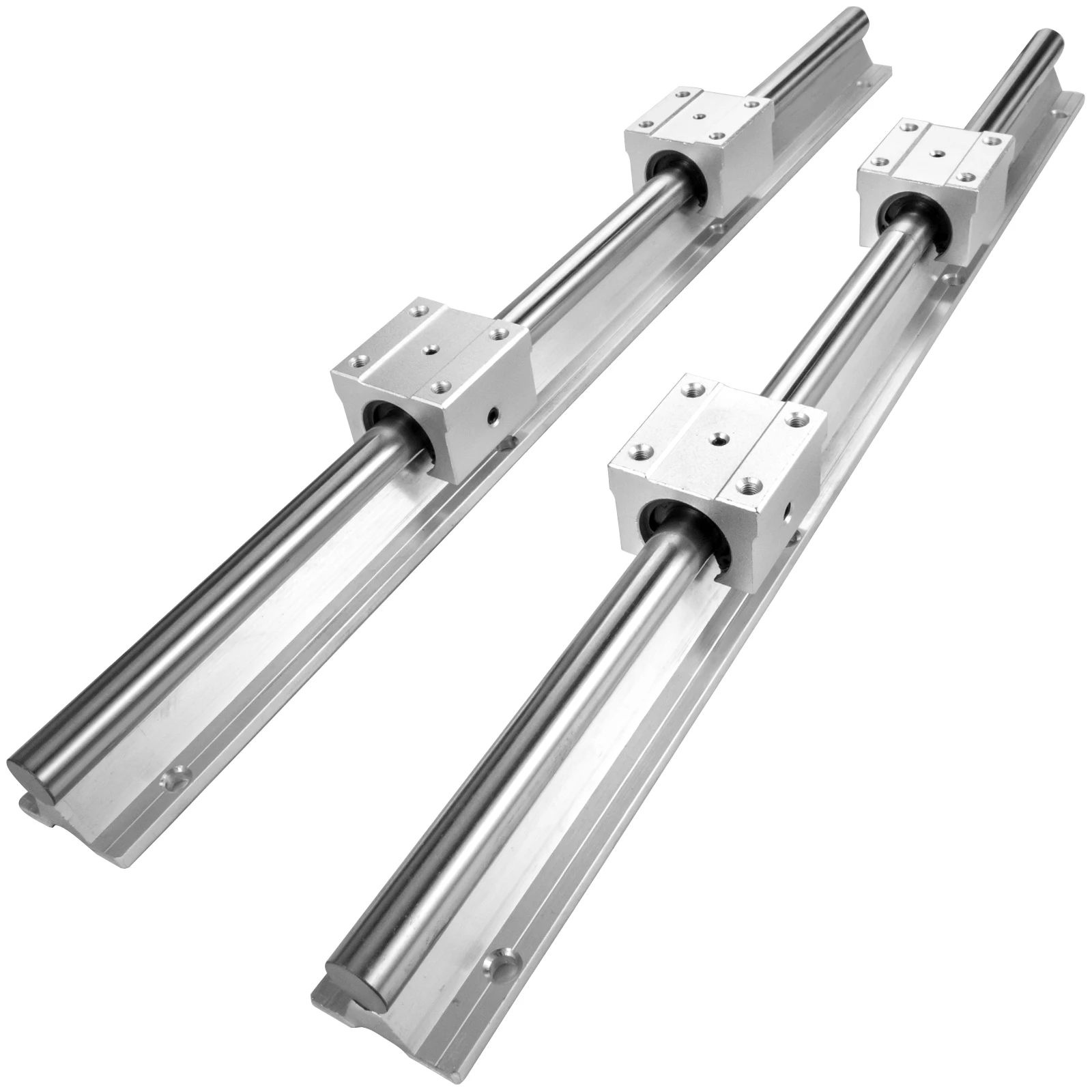 

VEVOR Linear Slide Guide Rail Shaft Kit SBR16-500mm 2PCS Guideway rail+ 4PCS SBR16UU Bearing Block for Automated Machines