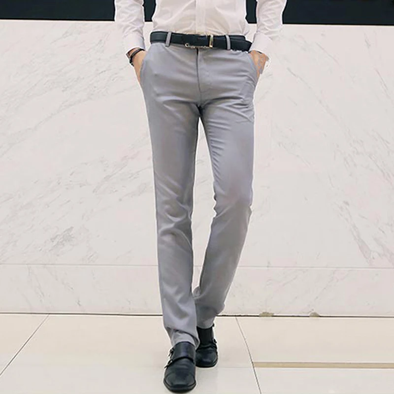 

Brand Men Pants Casual Mens Business Male Trousers Classics Straight Full Length Fashion Stretch Pant 2021