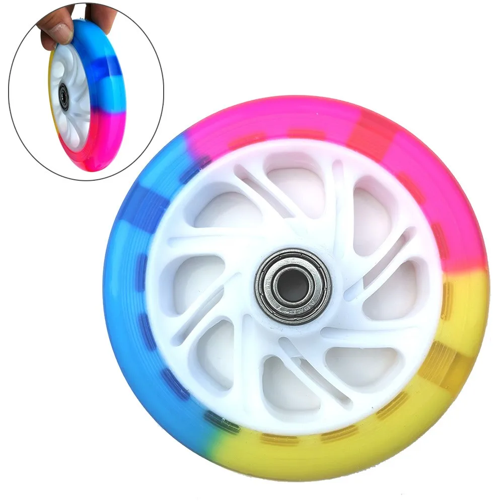 

Kids Bike Bicycle Scooter Wheel 120x20mm Flash Wheel With Bearing Colorful Skateboard Longboard Wheel Skateboard Parts Accessory