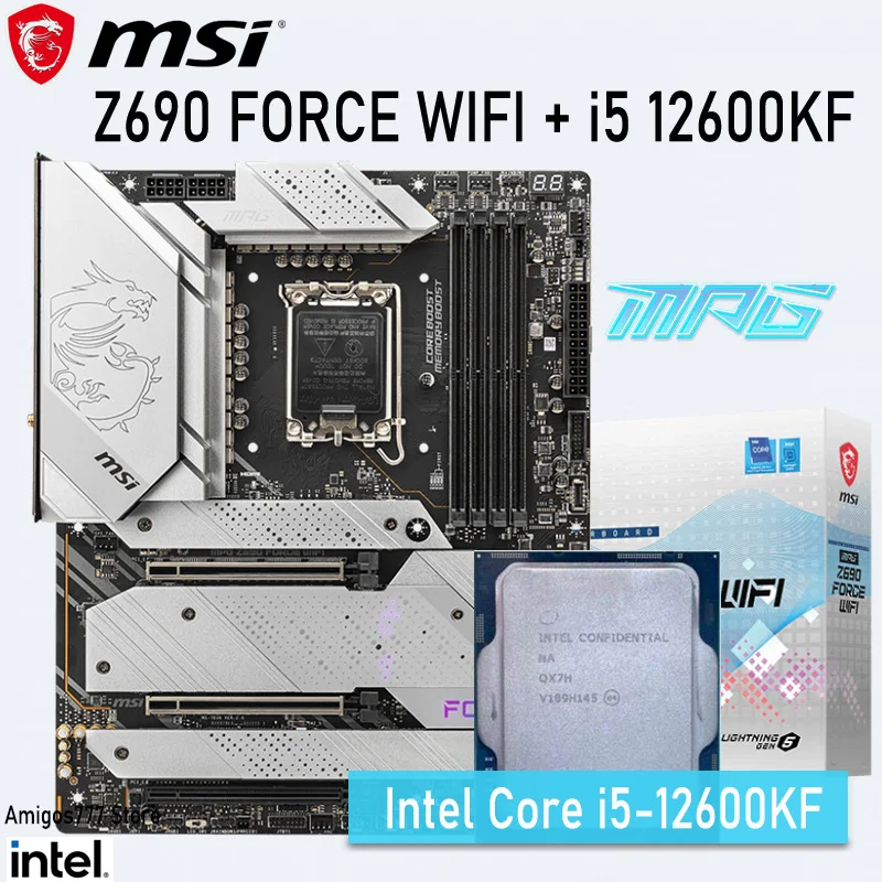 

LGA 1700 MSI MPG Z690 FORCE WIFI + i5 12600KF Motherboard DDR5 Supports 12th Gen Intel Core CPU PCIe 5.0 Gaming Placa-mãe ATX Bu