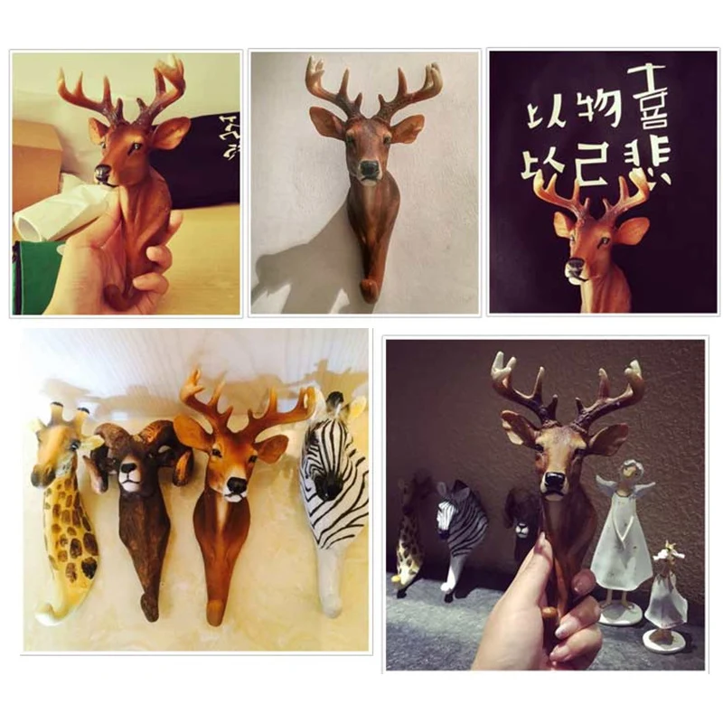 

Animal Wall Hooks Coat Hangers Decoration Resin Crafts Simulation Forest Animal Hook RT88