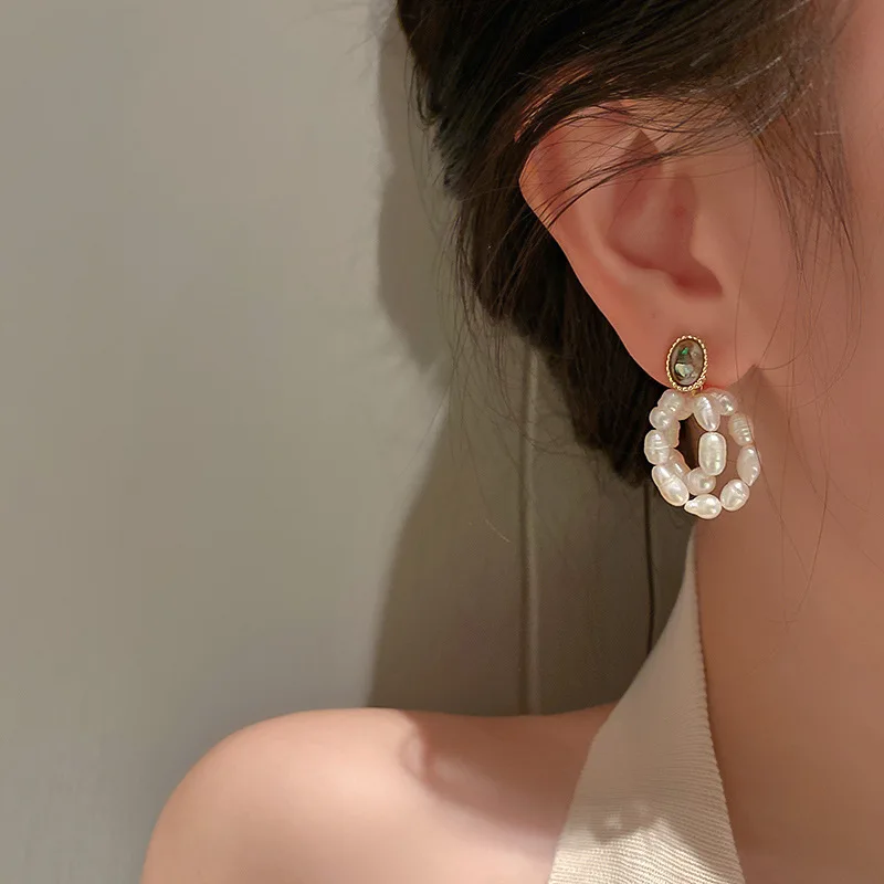 

2021 New 925 Silver Fashion Jewelry Woman Gift Fresh Water Pearl Earring Korean Bling Wholesale