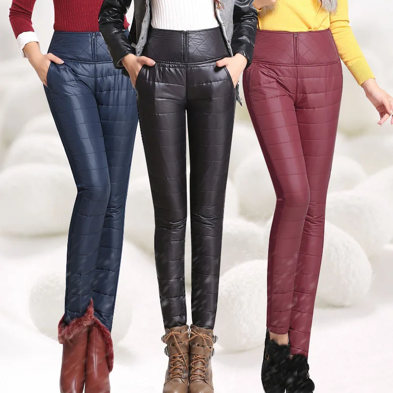 Брюки женские зимние утепленные эластичные с высокой талией 5XL 6XL | Женская одежда